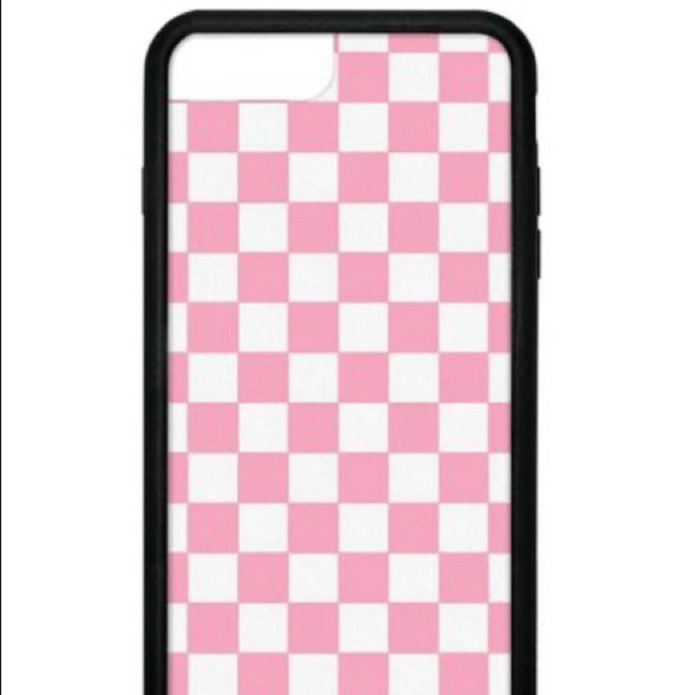 iPhone 7 Plus Wildflower Pink Checkered Case